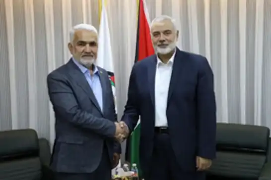 دیدار یاپیجی اوغلو رئیس هداپار با اسماعیل هنیه رهبر حماس