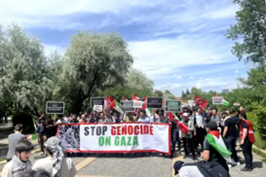 METU students rally in solidarity with Palestinian demonstrations in US