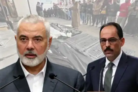  رئيس المكتب السياسي لحركة حماس هنية يلتقي رئيس جهاز المخابرات التركية قالن