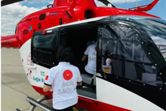Ambulans helikopter 78 yaşındaki hasta için havalandı