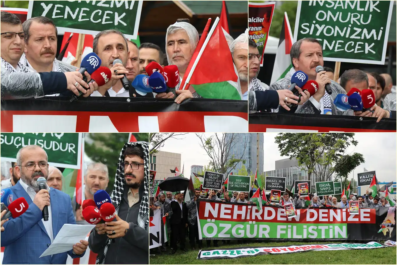 Refah'taki katliam ABD Büyükelçiliği önünde protesto edildi