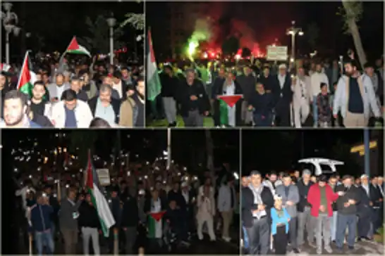 Binler Gazze için yürüdü