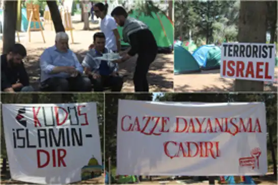 HÜDA PAR Adana İl Başkanı Demir'den 'Filistin Destek Çadırı'na ziyaret