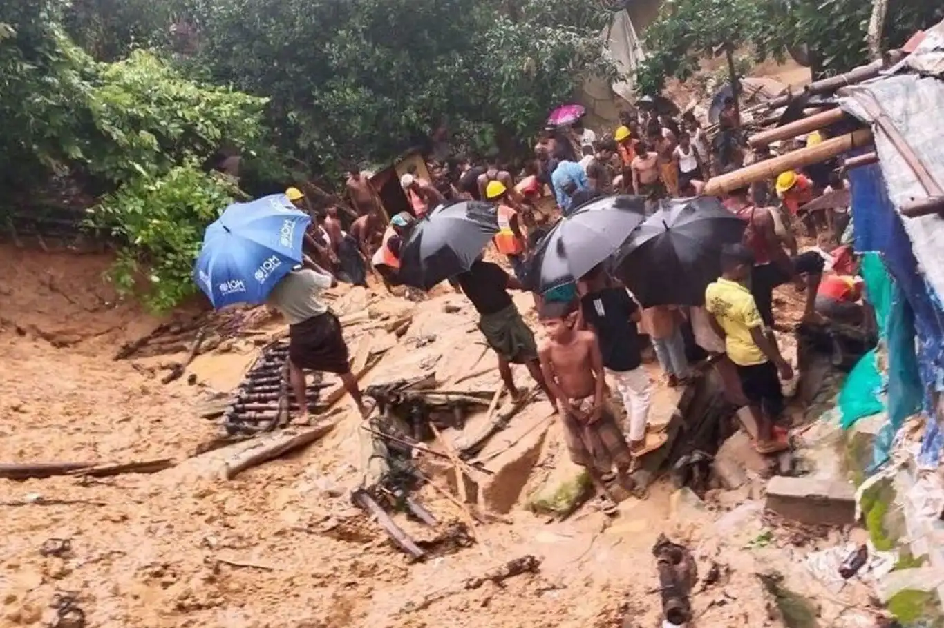 Deadly landslide in Cox’s Bazar refugee camps kills 10 amid heavy monsoon rains
