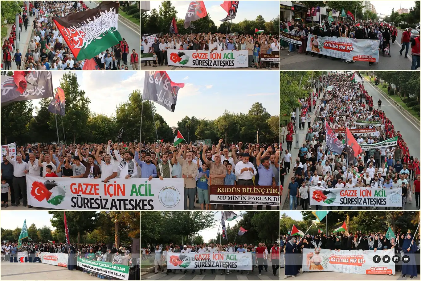 Thousands march in Diyarbakır to protest Gaza genocide