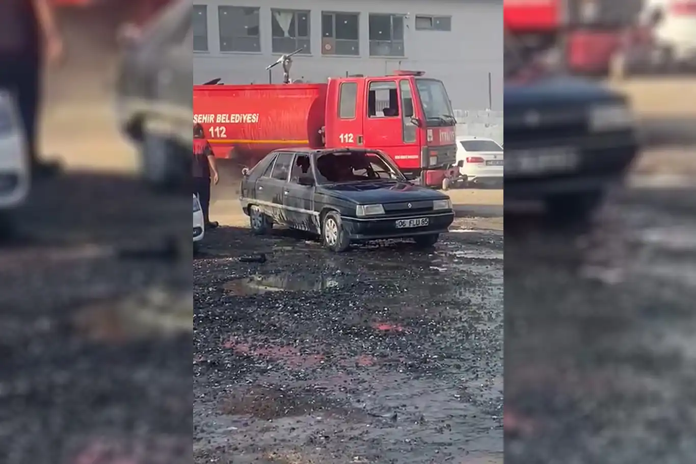 Şanlıurfa'da park halindeki otomobilde çıkan yangın söndürüldü