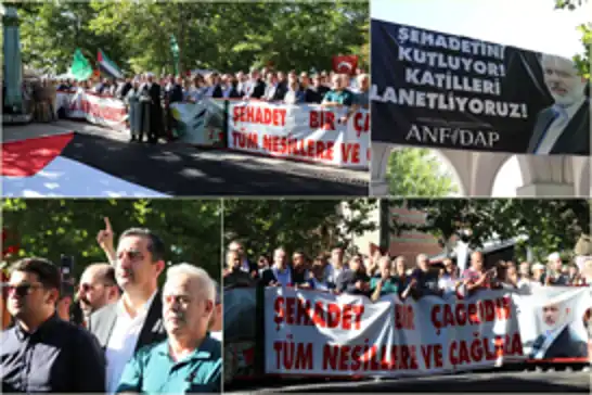 Ankara'da Şehid İsmail Heniyye için toplanan halk işgalcileri tel'în etti