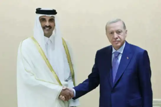 الرئيس التركي أردوغان يلتقي بنظيره القطري في أستانة
