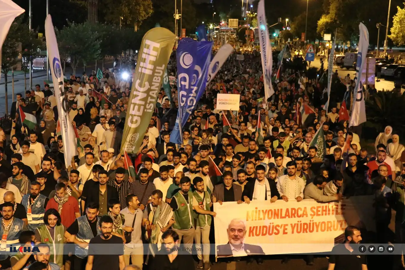 Thousands protest assassination of Hamas leader Ismail Haniyeh in Istanbul