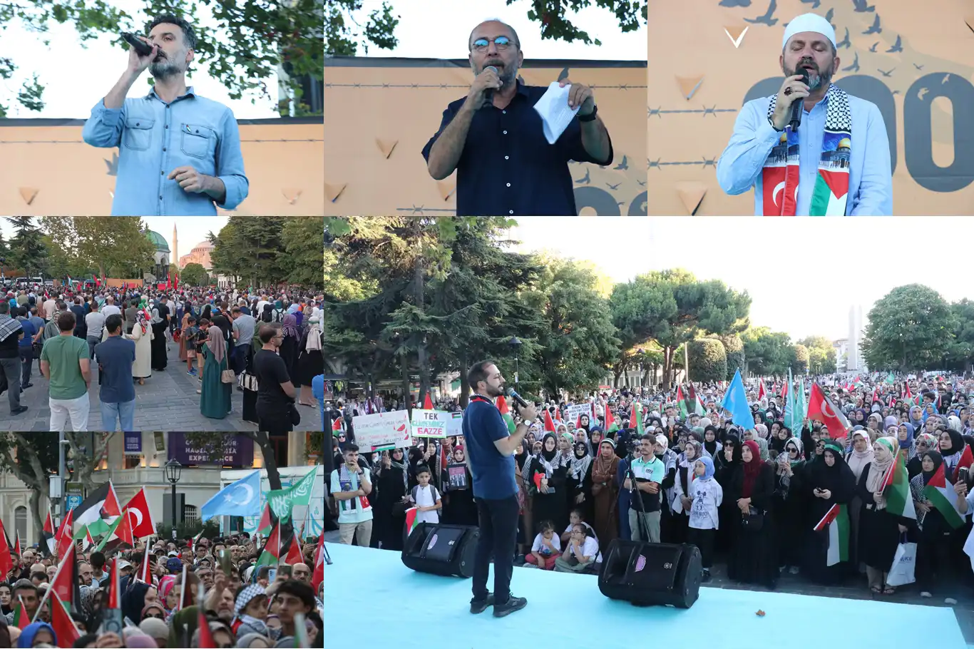 Sultanahmet'te binlerce kişi Gazze için bir araya geldi