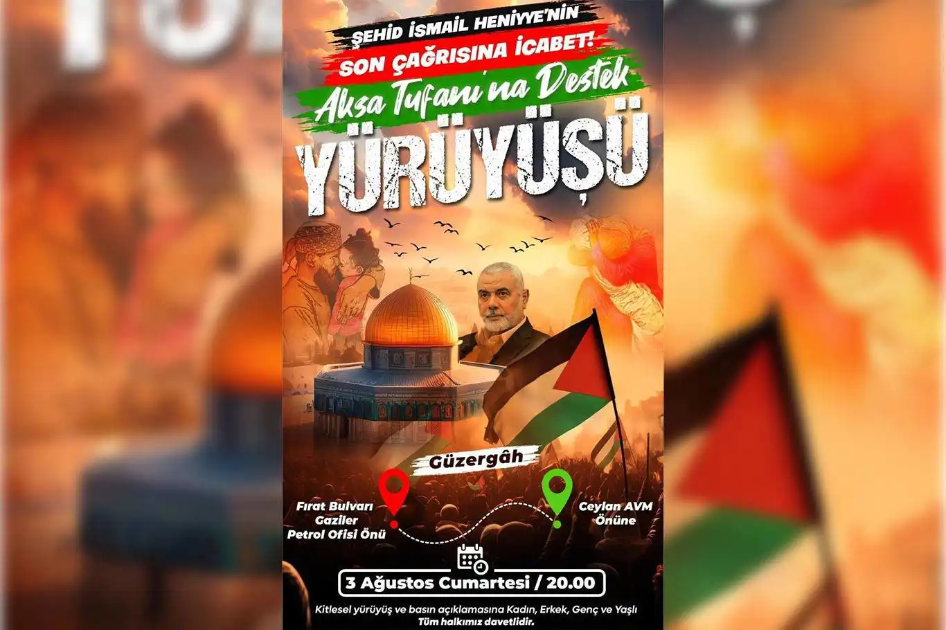 Diyarbakır to host march in support of Gaza following Ismail Haniyeh’s assassination