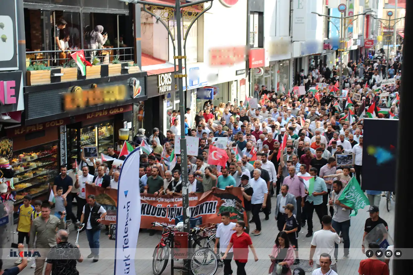 Thousands march in Ağrı to denounce Israeli genocide in Gaza after assassination of Hamas leader