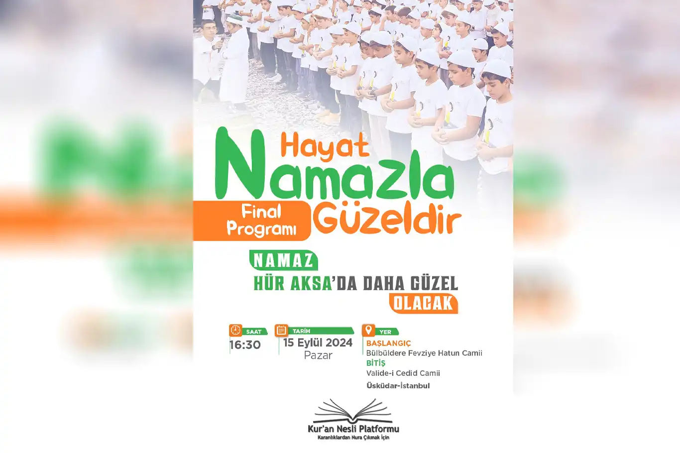 İstanbul'da "Hayat Namazla Güzeldir" programının finali gerçekleştirilecek