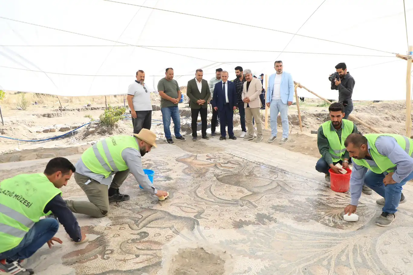 Massive Roman-era mosaic discovered by villager in eastern Türkiye