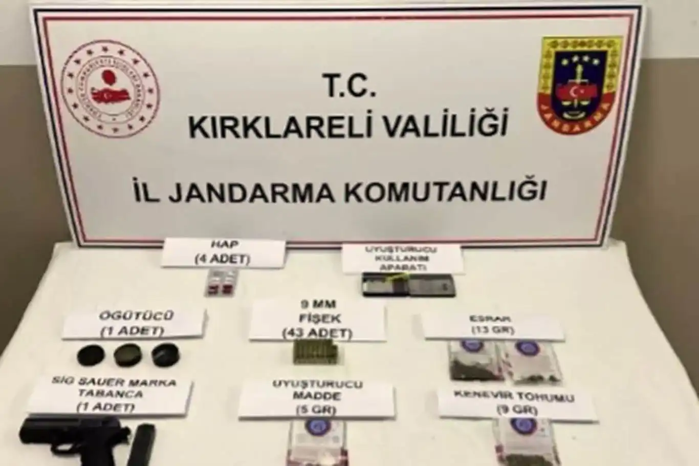 Kırklareli'nde bir haftalık operasyonda 5 kişi tutuklandı