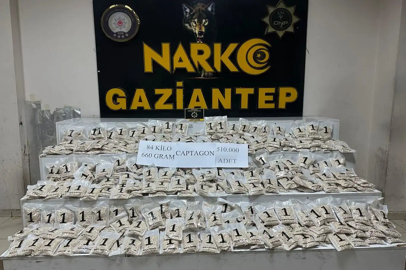 Gaziantep'te 510 bin adet uyuşturucu hap ele geçirildi