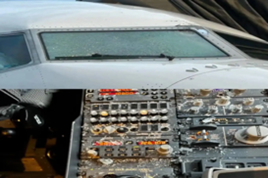 United Airlines jet makes emergency landing after cockpit windshield shattered midair