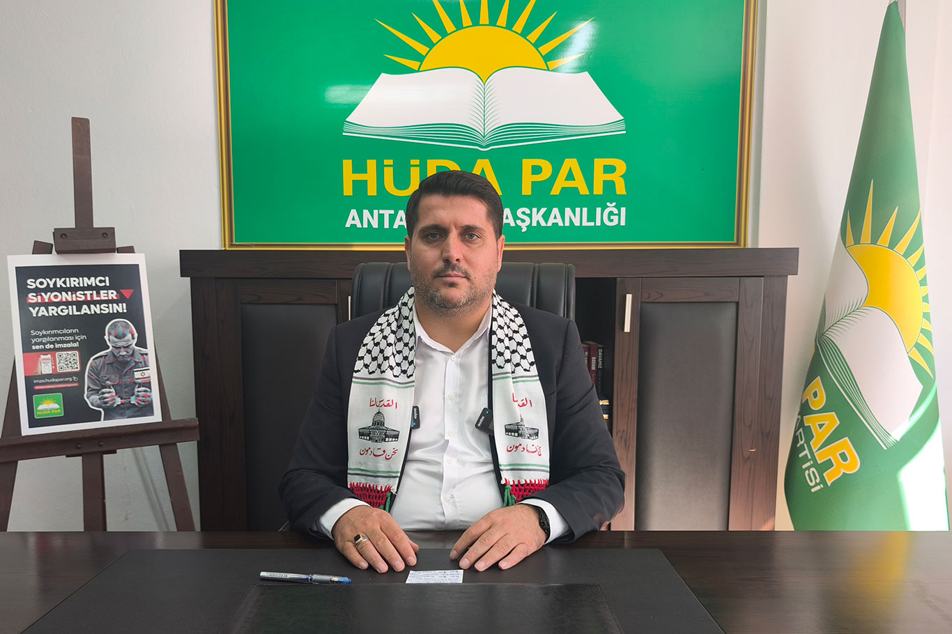 HÜDA PAR Antalya İl Başkanlığından "Soykırımcı siyonistlerin yargılanması" için imza kampanyası HÜDA PAR Antalya İl Başkanlığından "Soykırımcı siyonistlerin yargılanması" için imza kampanyası