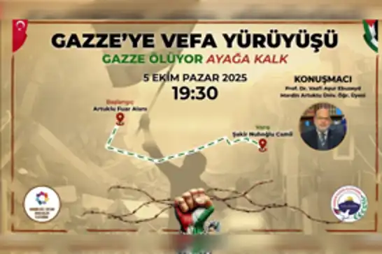Mardin’de "Gazze’ye Vefa Yürüyüşü" etkinliği düzenlenecek