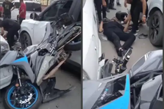 Batman'da motosiklet iki otomobil arasında sıkıştı: Sürücü ağır yaralandı