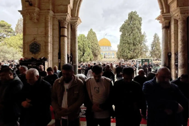 Over 70,000 Muslim worshipers perform Friday prayer at the Aqsa Mosque