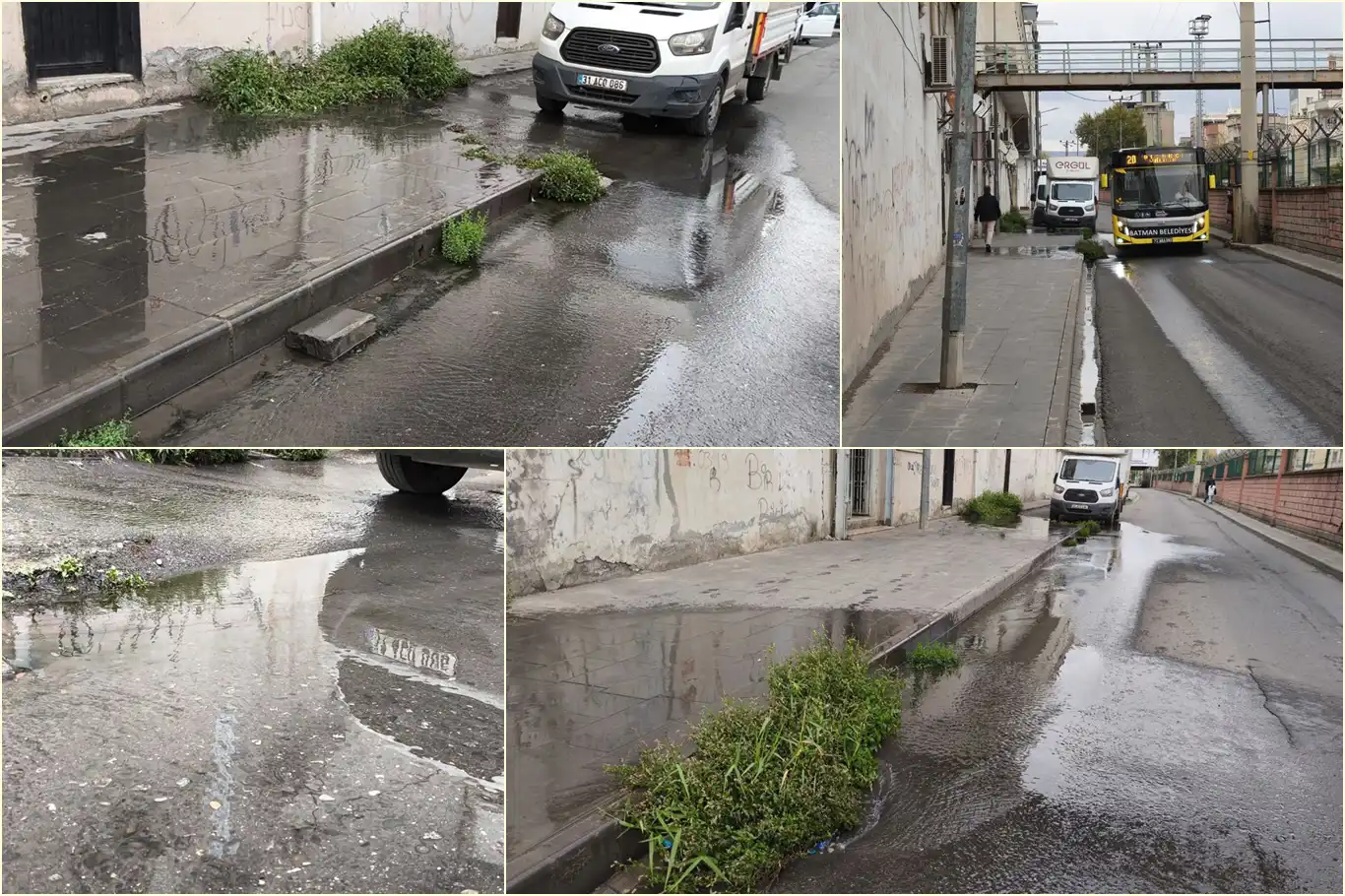 Batman'da patlayan su boruları nedeniyle tonlarca içme suyunun ziyan olması tepkilere yol açıyor