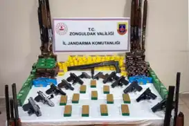 Zonguldak’ta çok sayıda silah ve mühimmat ele geçirildi