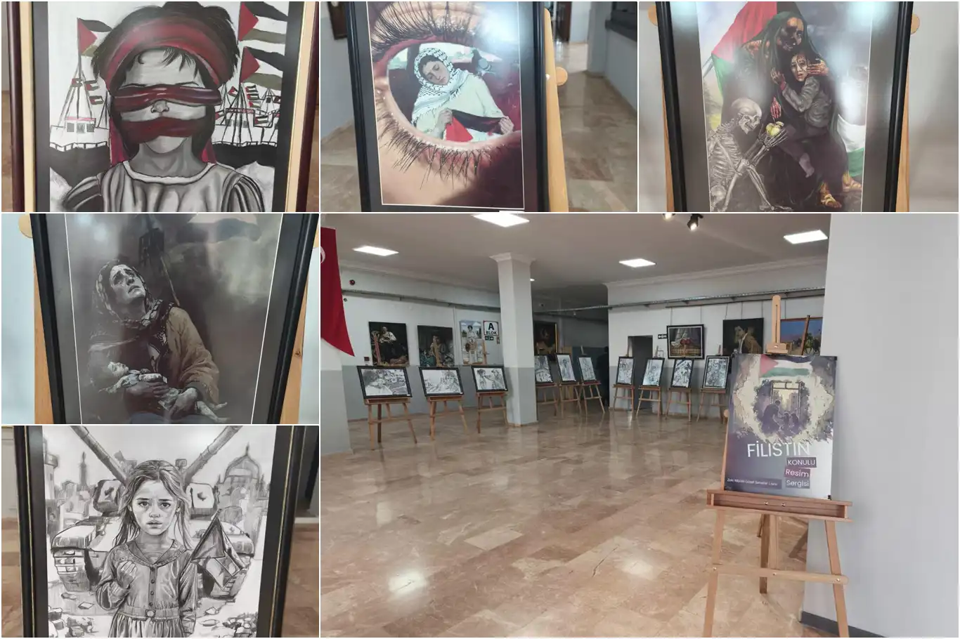 Bursalı öğrencilerden Gazze'li çocuklar için anlamlı sergi