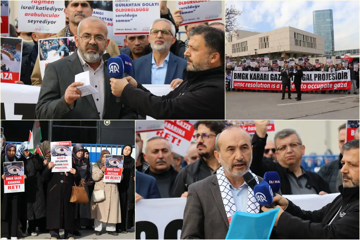 Ankara’da ABD Büyükelçiliği önünde Gazze için protesto: “BMGK’nın Gazze Kararına İtiraz Ediyoruz”