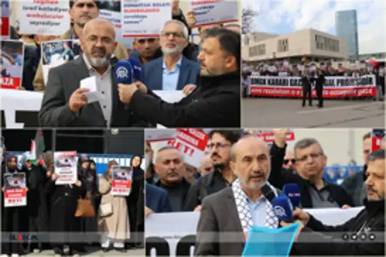 احتجاج أمام السفارة الأميركية في أنقرة من أجل غزة: نرفض قرار مجلس الأمن بشأن غزة