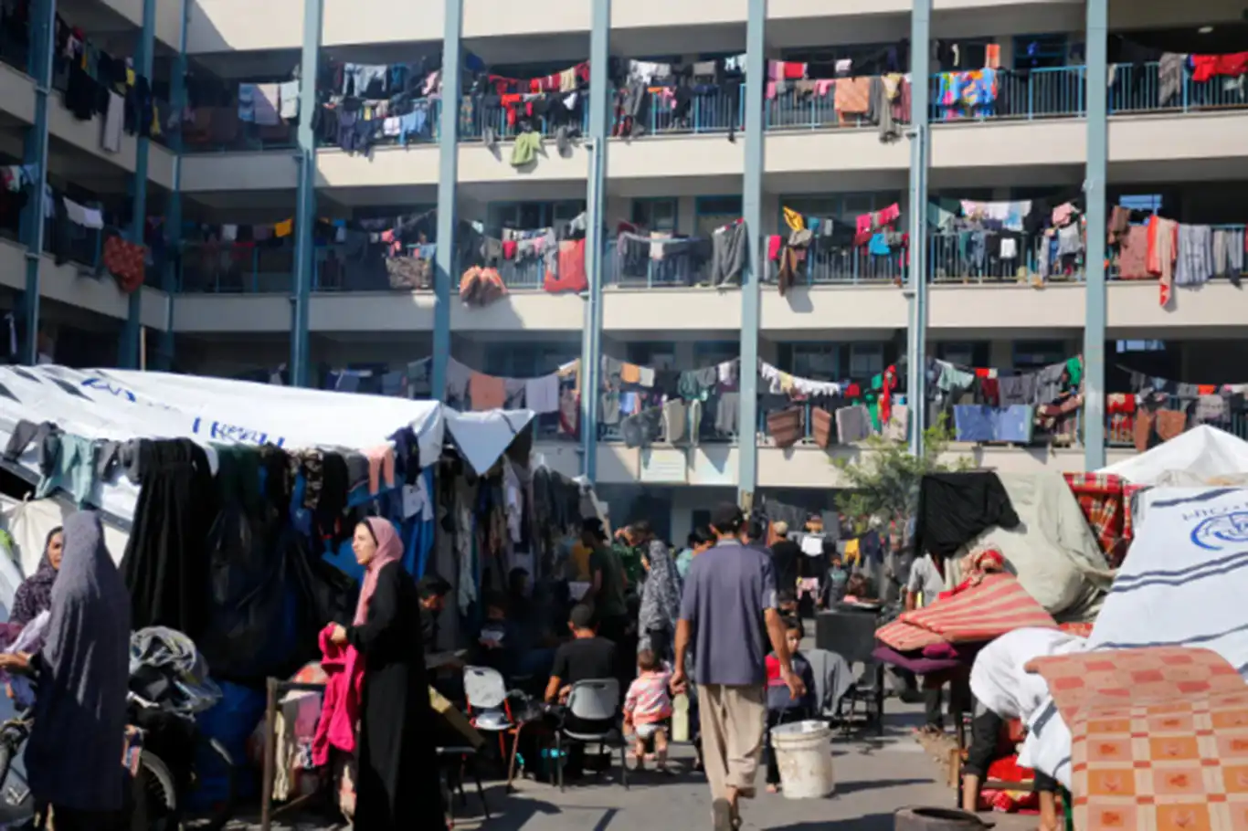 Over 75,000 displaced Palestinians shelter in UNRWA buildings across Gaza