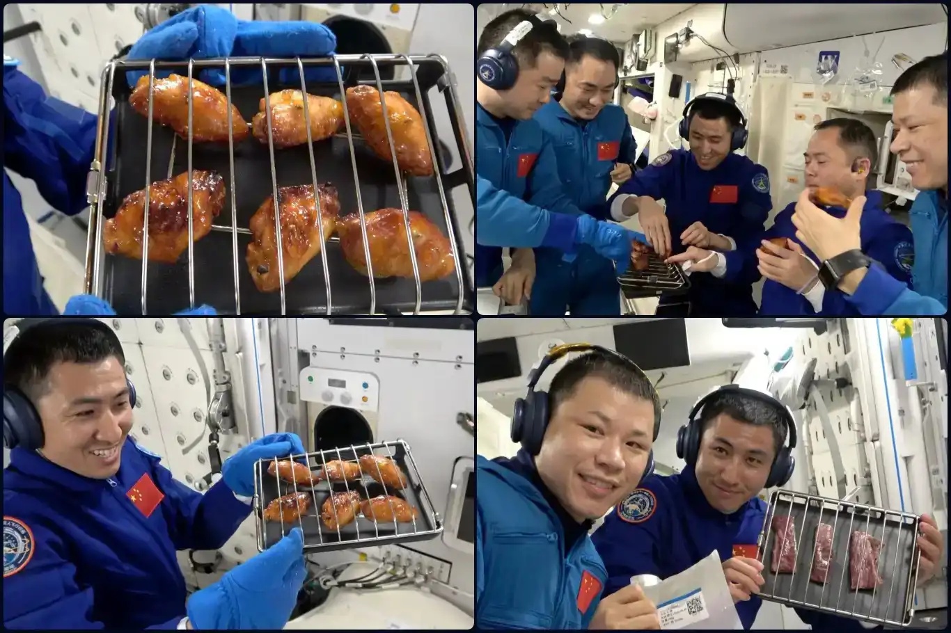 متعة الشواء في الفضاء: الصين تقدم أول وجبة أجنحة دجاج باستخدام الفرن الفضائي في محطتها المدارية