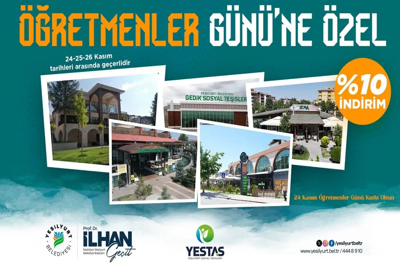 Malatya'da Yeşilyurt Belediyesi'nden Öğretmenler Günü'ne özel indirim