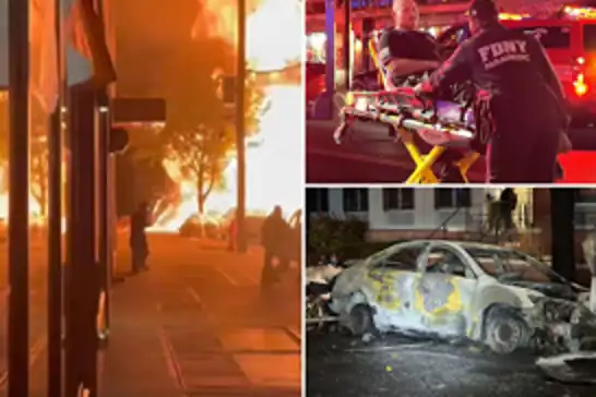 Otomobilin alev almasının ardından meydana gelen patlamada 7 kişi yaralandı