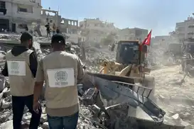 Umut Kervanı Gazze'de enkaz kaldırma çalışmalarını sürdürüyor