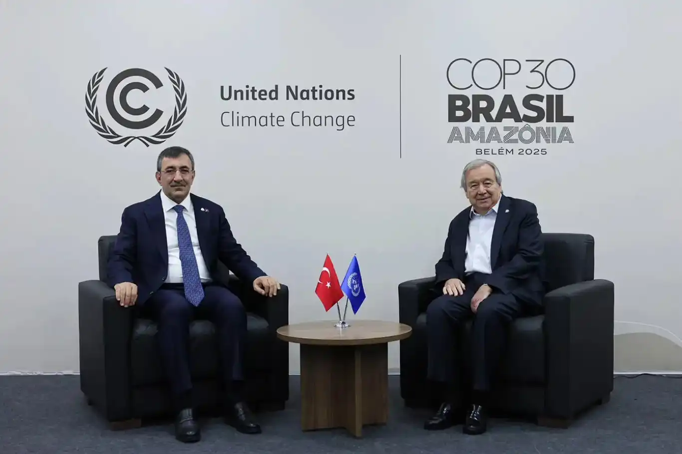 نائب الرئيس التركي يلتقي الأمين العام للأمم المتحدة "غوتيريش" في البرازيل
