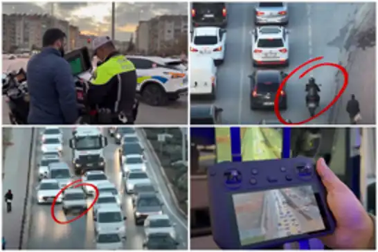 Konya’da drone destekli trafik denetimi: 332 sürücüye ceza