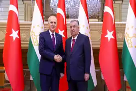 Turkish Parliament Speaker Kurtulmuş meets Tajikistan President Rahmon in historic Dushanbe visit