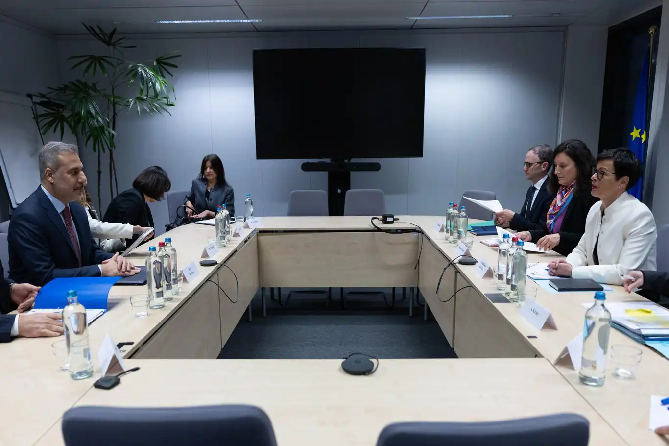 Turkish FM Hakan Fidan meets EU Enlargement Commissioner Marta Kos in Brussels
