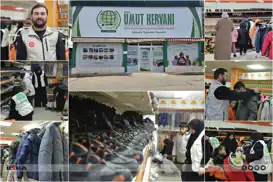 قافلة الأمل توزع الأحذية والمعاطف على مئات الأطفال المحتاجين في بورصة