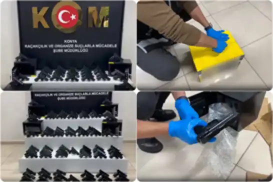 Konya’da kargo kutusundan 100 adet ruhsatsız silah çıktı