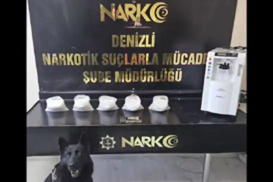 Denizli’de solunum cihazına gizlenmiş 5 kilogram metamfetamin ele geçirildi