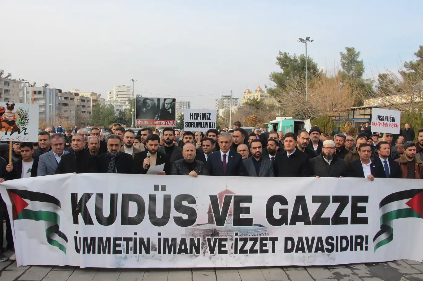 Mardin'de Gazze için basın açıklaması düzenlendi