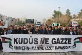 Mardin'de Gazze için basın açıklaması düzenlendi