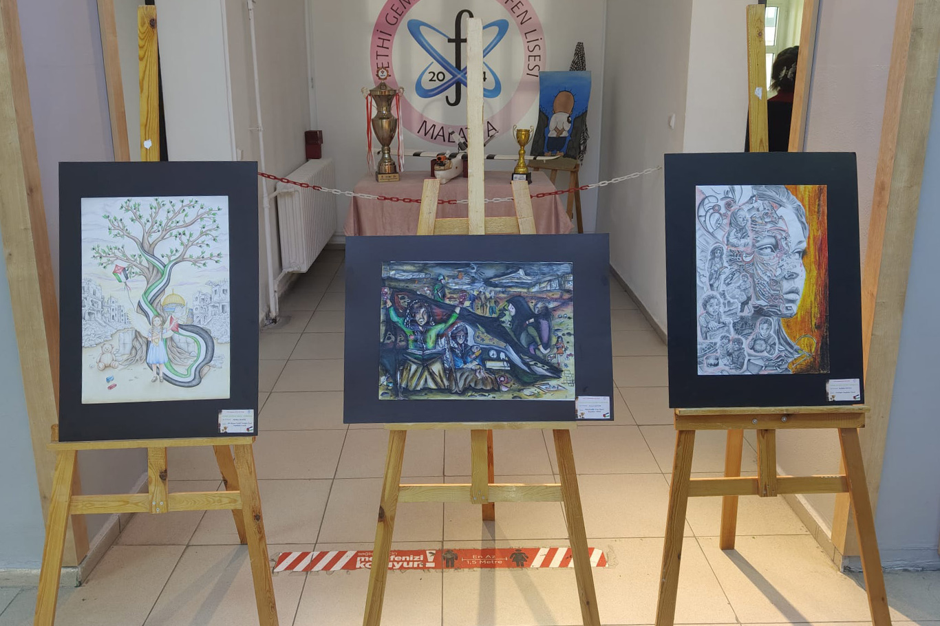 Malatya'da liseler arası Gazze temalı resim yarışması düzenlendi