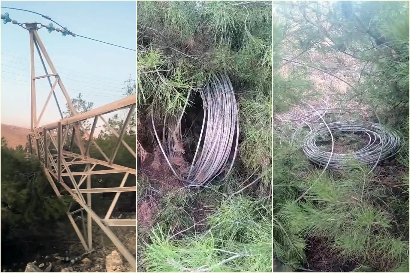 Direk hırsızları bölgeyi elektriksiz bıraktı