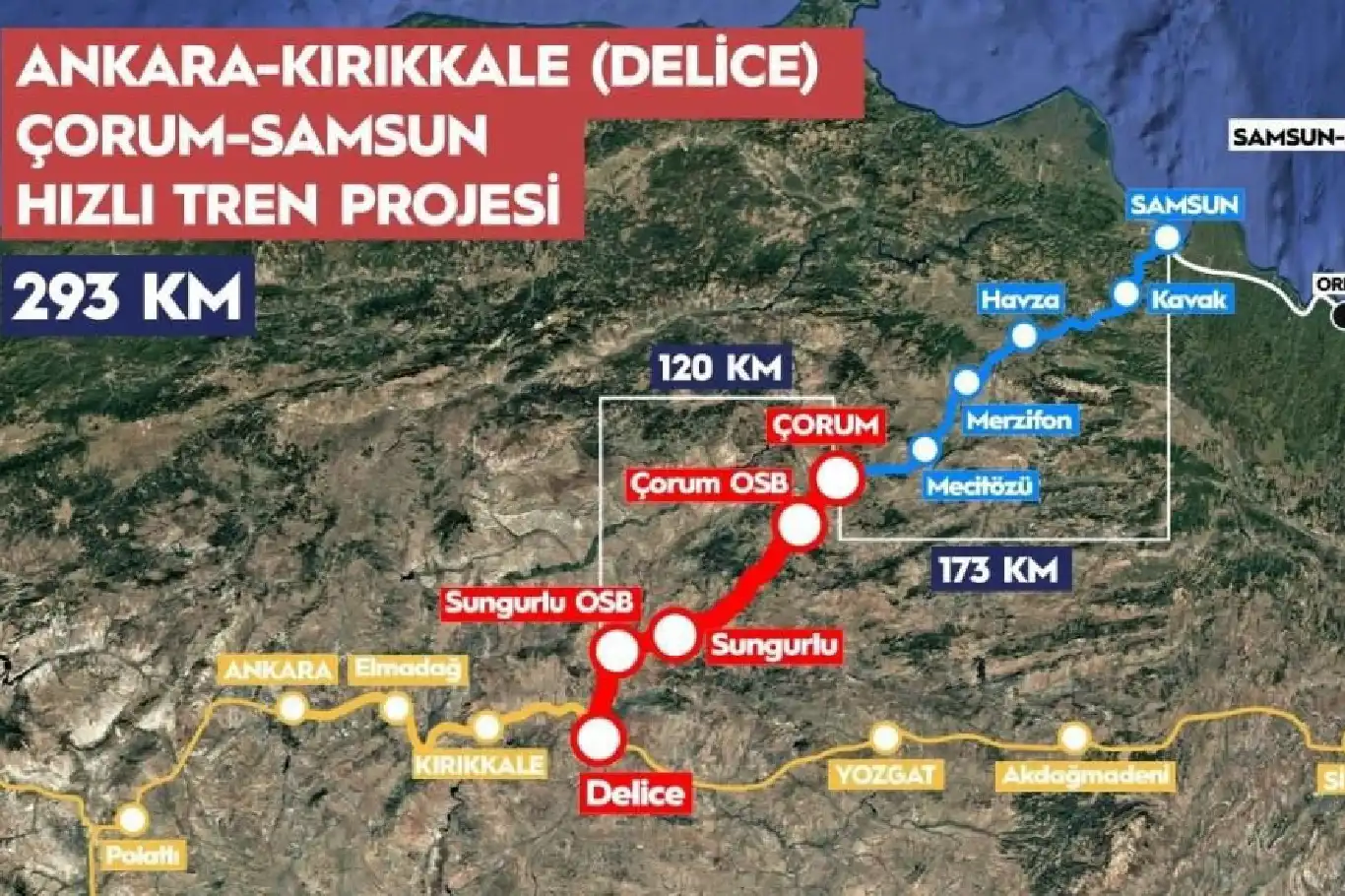 Ankara-Kırıkkale-Çorum-Samsun Hızlı Demiryolu’nda çalışmalar sürüyor