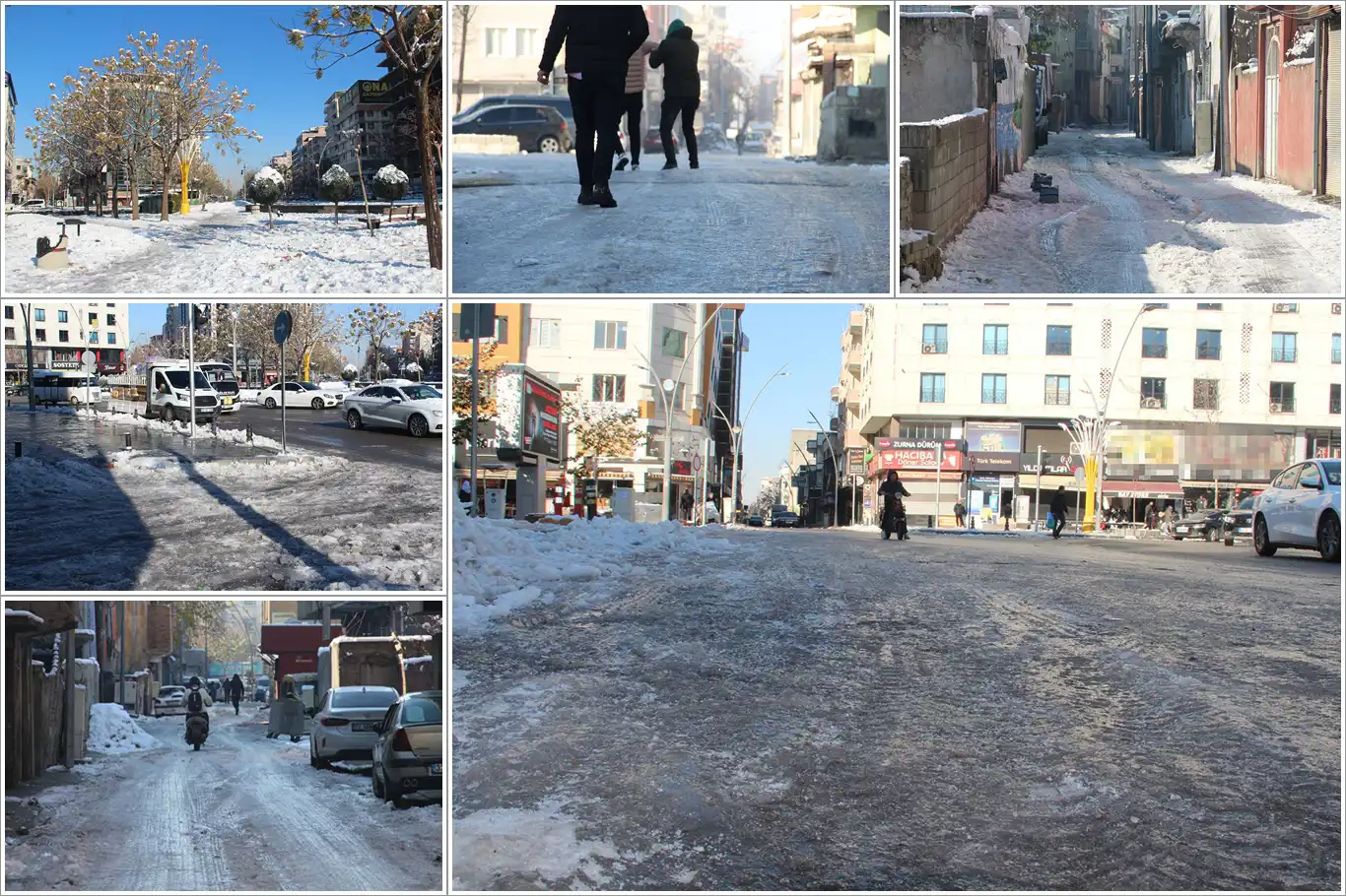 Batman'da kar sonrası cadde ve sokaklar buz pistine döndü