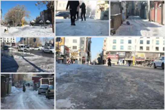 Batman'da kar sonrası cadde ve sokaklar buz pistine döndü