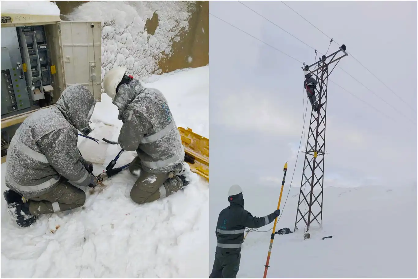 Kar yağışı nedeniyle 6 ilde elektrik arıza çalışmaları sürüyor